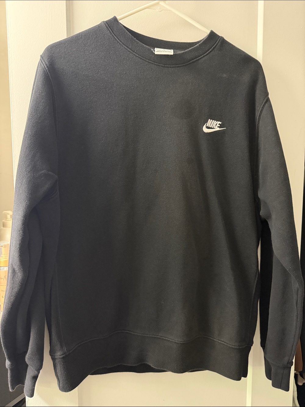 Nike Black Crewneck Sweatshirt with White Swoosh